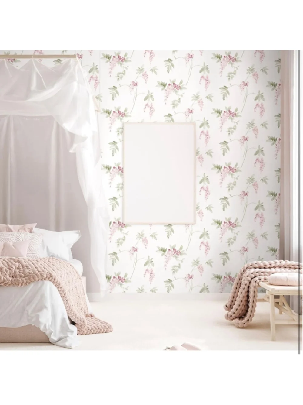 NEW 2 Rolls 17.3''x197''Floral Peel & Stick Wallpaper Vinyl Floral Contact Paper